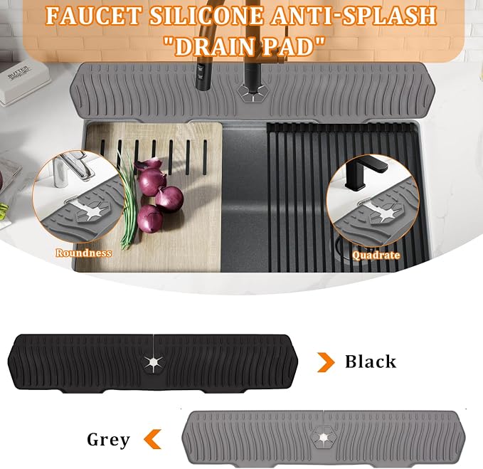 30 Inch Sink Splash Guard, Longer Silicone Sink Mat - Image 6