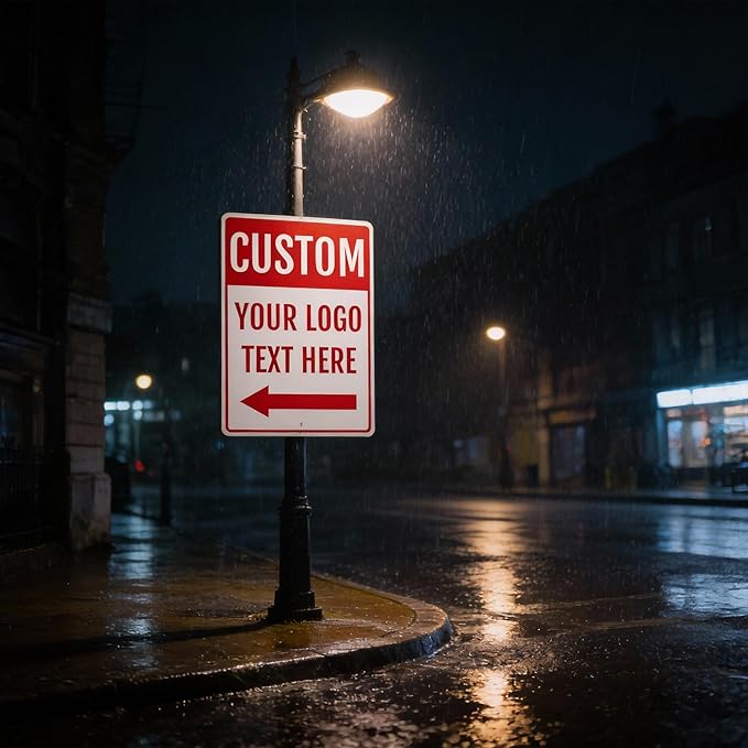 Oversized Custom Outdoor Metal Sign for Large Business Wall Display, 36x30 Inch, Rust-Free Aluminum Weather Resistant, Waterproof, Durable Ink, Easy to Mount