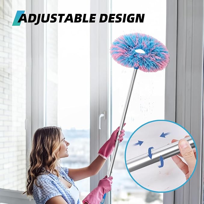 DRQ Ceiling Fan Cleaner Duster, 13-48 in Extension Pole, 2 Pack | Detachable - Image 4
