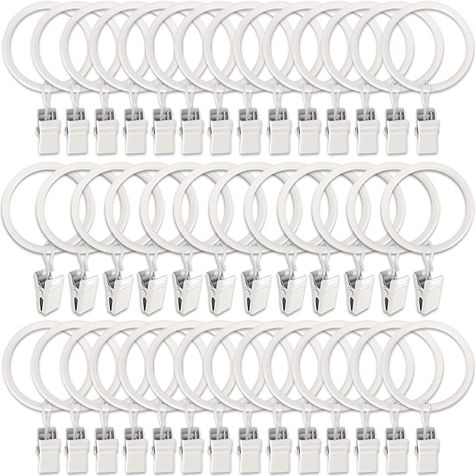 40 Pack Metal Curtain Rings by AMZSEVEN