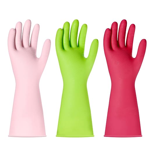 BOOMJOY Nitrile Cleaning Gloves, Heavy Duty Dishwashing Gloves, Reusable Large by BOOMJOY