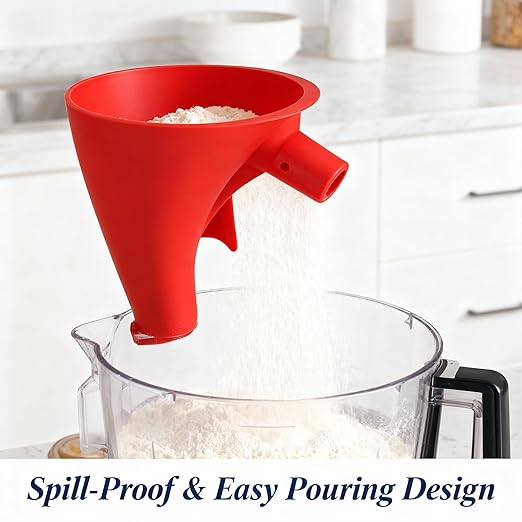 Flour Funnel for Kitchen Aid Mixer 5 Qt,for 4.5–5 Qt Tilt-Head Models-Stand Mixer Attachment,Easy Pour No-Mess Attachment, Anti-Splash Accessory, Durable Dishwasher-Safe Baking Tool (Green)