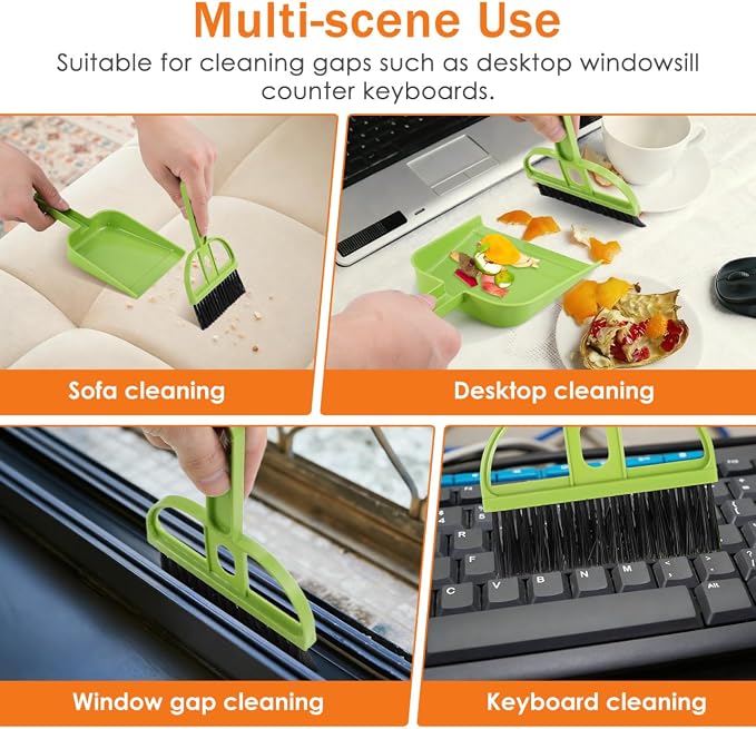 Healifty 12 Pack Mini Broom and Dustpan Set - Image 6