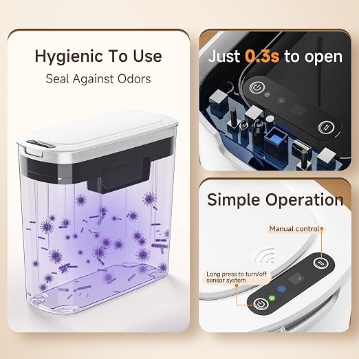 TIPGO 5 Gallon Automatic Bathroom Trash Can - Image 8