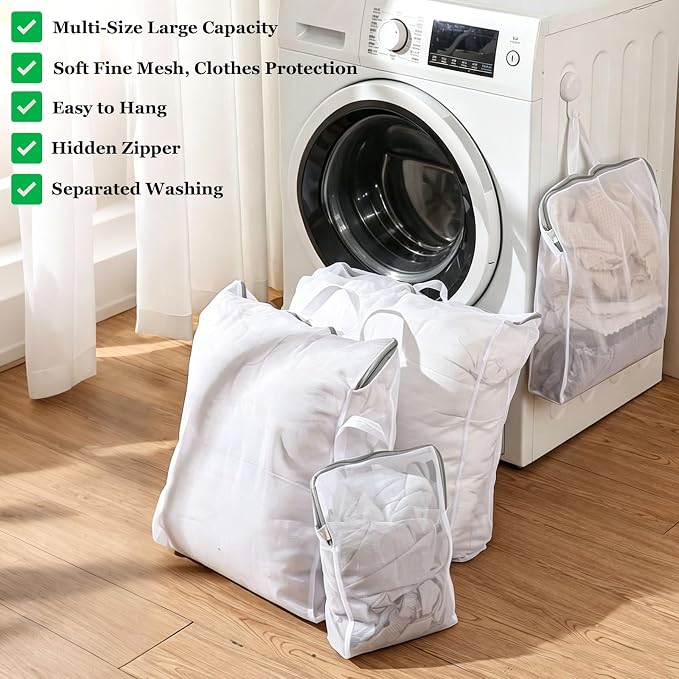 8 Pcs Mesh Laundry Bags for Delicates, Large Laundry Bag - Image 2