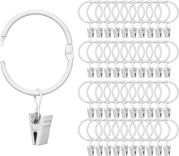 40 Pack Rings Curtain Clips Rustproof Metal Window Drapery Decorative Clips by Fivebop
