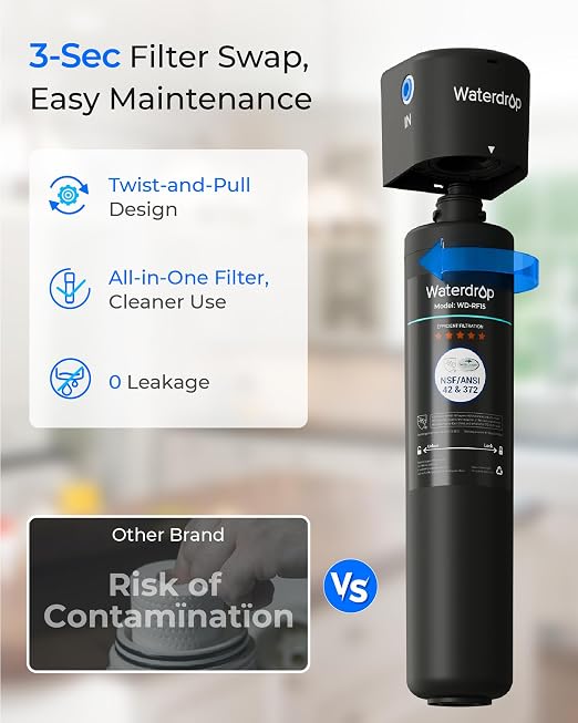 Waterdrop 15UA Under Sink Water Filter System, 19000 Gallons, 2 Years | Reduces - Image 9