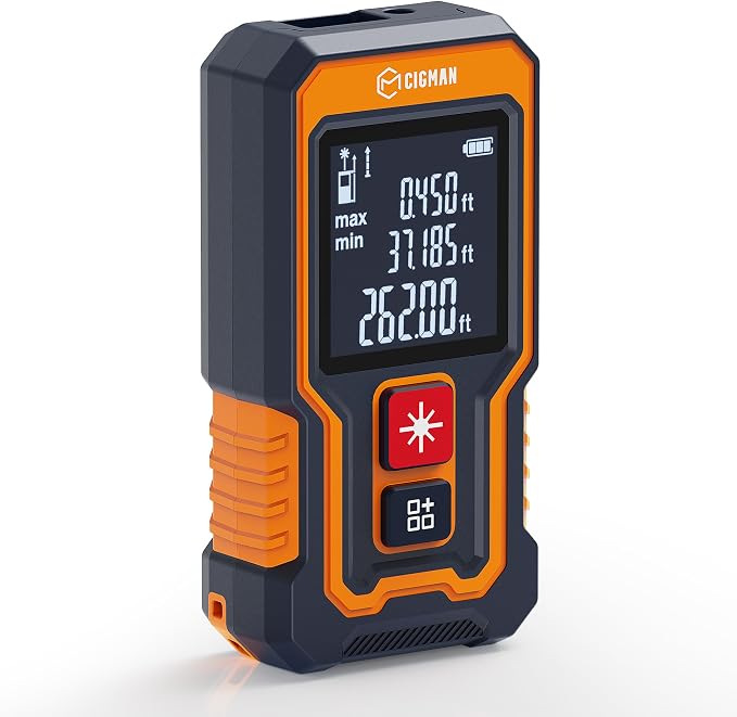 CIGMAN Mini Laser Measuring Tool, 262Ft Laser Tape Measure by CIGMAN