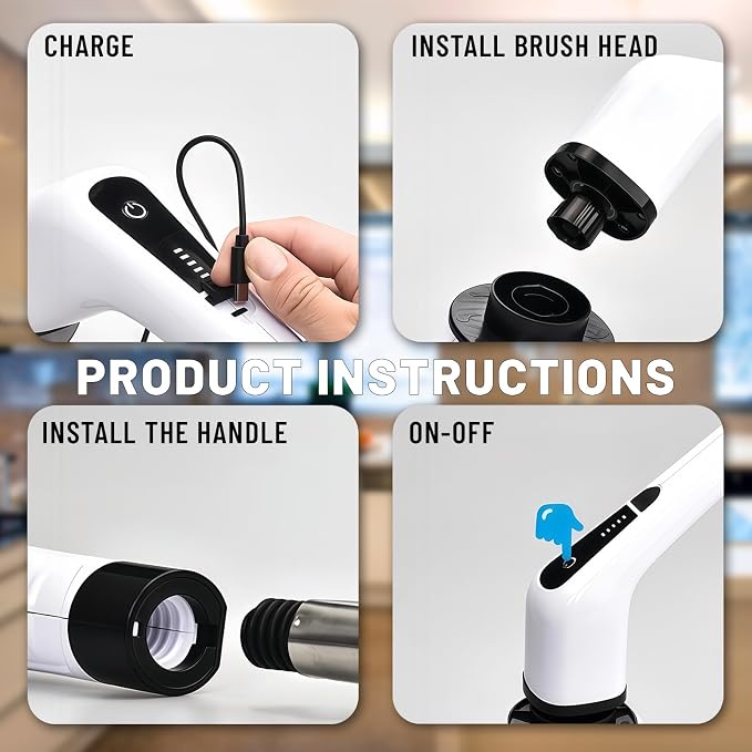 Electric Spin Scrubber- Ditch the Scrubbing! Long Handle Shower Scrubber - Image 4