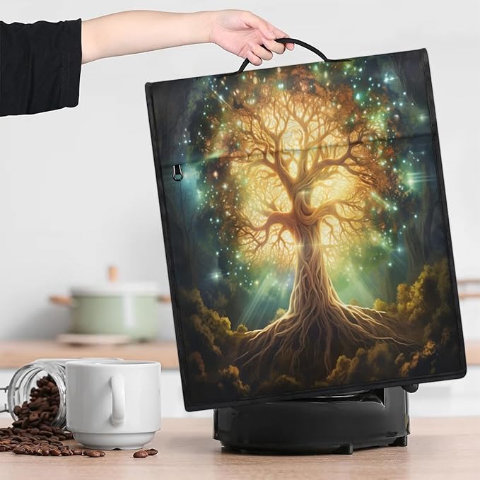 Kitchen Aid Mixer Cover Tree Of Life Green Stand Mixer Cover Compatible with 6-8 Quarts Stand Mixers, Dust Covers with Zipper Pocket Foldable Washable Kitchen Aid Organizer Bag