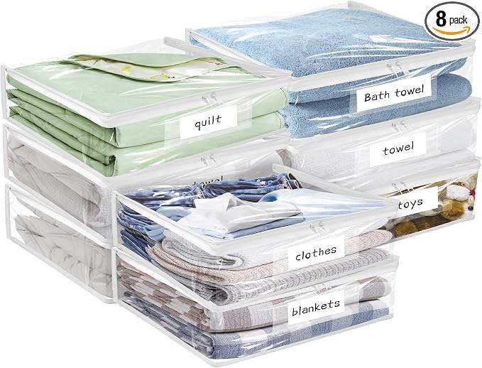 Plastic Storage Bags with Easy-Glide Zipper, Durable Clear Vinyl Zippered by Kikerike