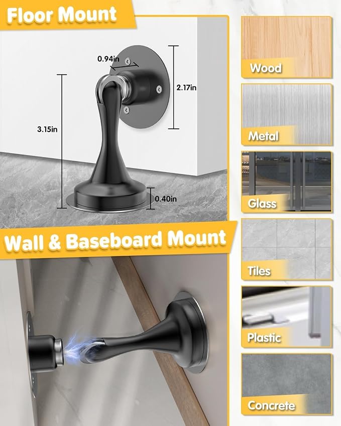 Magnetic Door Catch Door Stoppers Magnetic Door Stop Stainless Steel 6 Pack | - Image 6