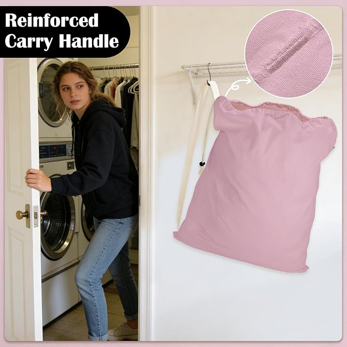 Canvas Laundry Bag with Shoulder Strap & Drawstring - Image 5