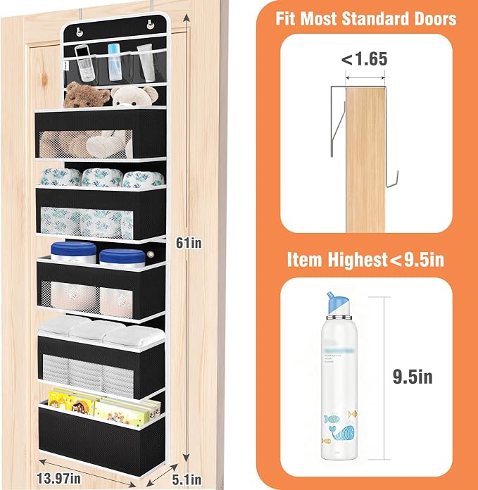 Over The Door Organizer Storage Large Capacity Hanging Bedroom Storage | 6 - Image 2
