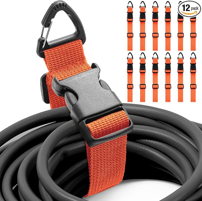 12 Pack Adjustable Extension Cord Holder Straps, Heavy Duty Triangle Clips by Wowangce