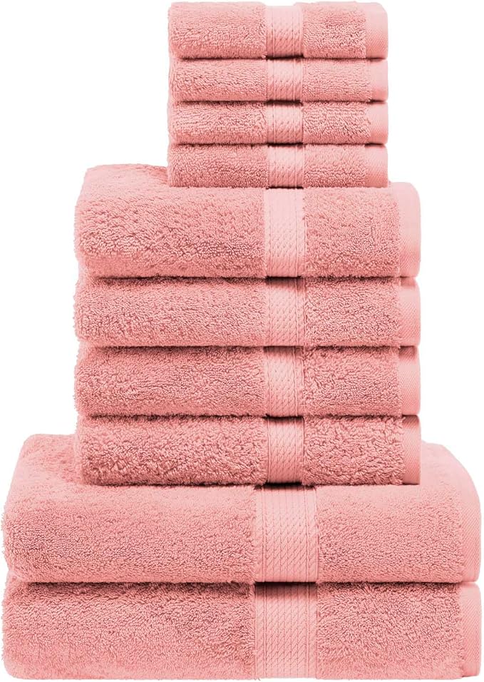 Superior Egyptian Cotton Ultra Plush & Absorbent, 10 Piece Set, Tea Rose | - Image 2