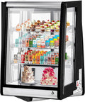 5.2 Cu.Ft Commercial Countertop Display Refrigerator, Glass Door Merchandiser with LED Lighting, Adjustable Shelves, Anti-Fog, Fast Cooling for Bakery, Cafe, Restaurant