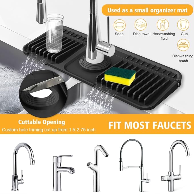 14.6-Inch Kitchen Sink Splash Guard Mat | 7° Slope - Image 6