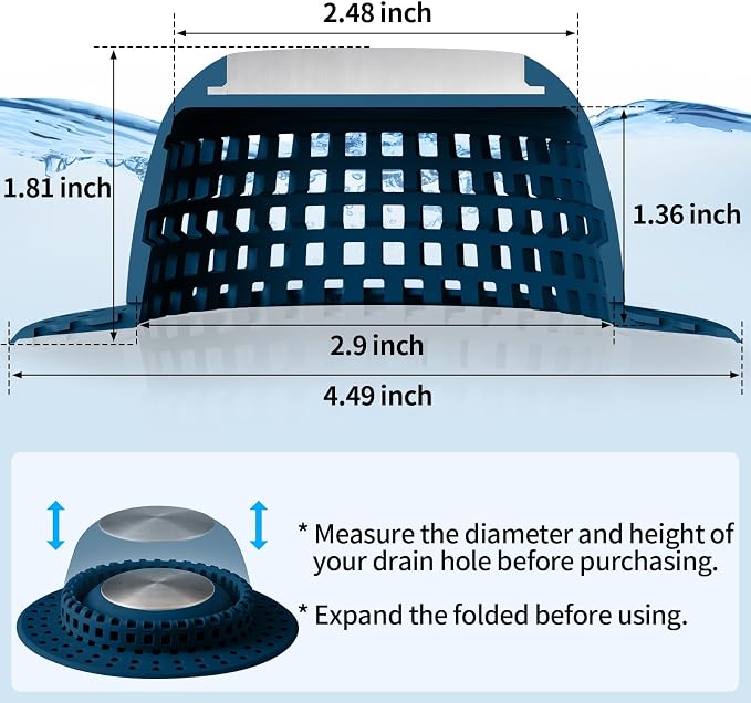 Aluvor Shower Drain Hair Catcher Bathtub Drain Cover Sink Drain Protector | - Image 4