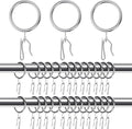 Hotop 60 Pcs 0.98 Inch Curtain Ring and 60 Pcs Pin Hook, 0.98/1.26/1.5/1.65 by HOTOP