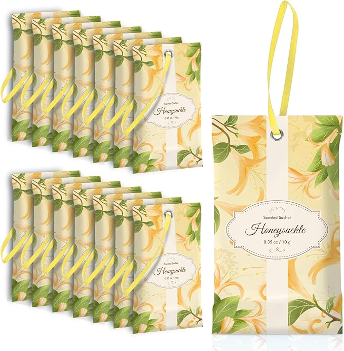SCENTORINI Scented Sachets for Drawer and Closet, Honeysuckle Scent 14 Pack by SCENTORINI