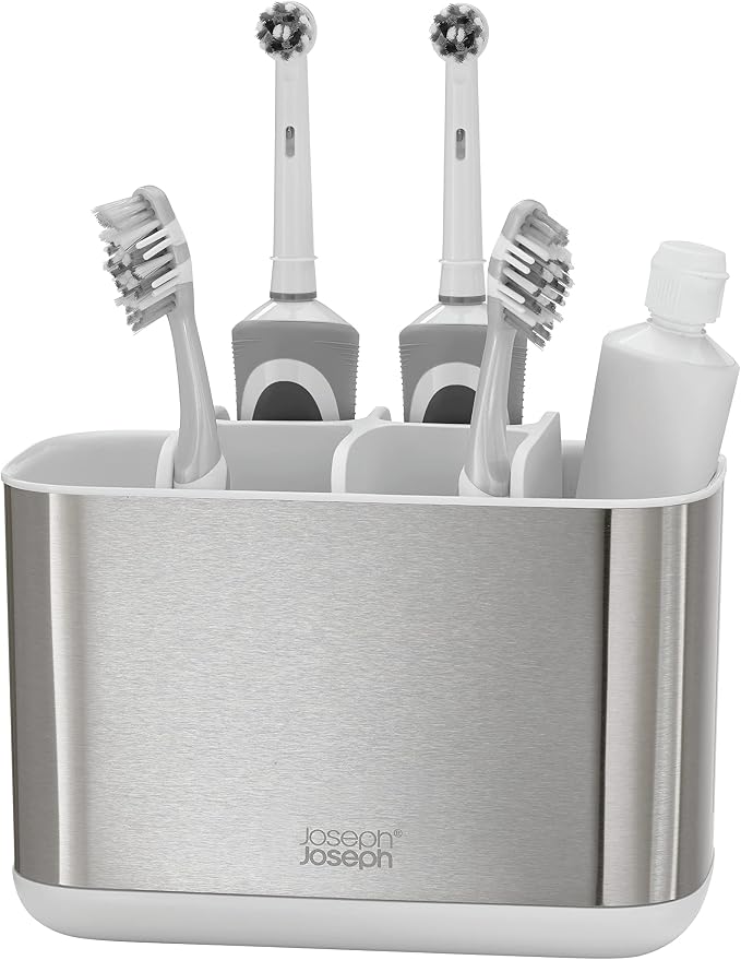 Joseph Joseph EasyStore Stainless-Steel Toothbrush Holder Bathroom Storage by Unknown