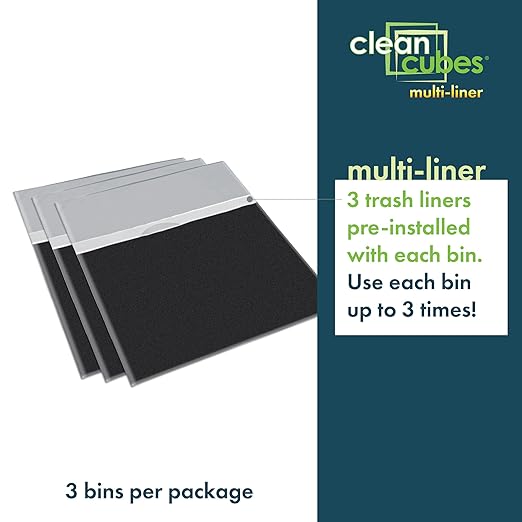 13 Gallon Disposable Pop-Up Trash Cans (3-Pack, Multi-Liner) with Fitted Bags – Foldable Garbage & Recycling Bins for Parties, Events & Kitchen (Black, 17" H x 13.5" W x 10" D)