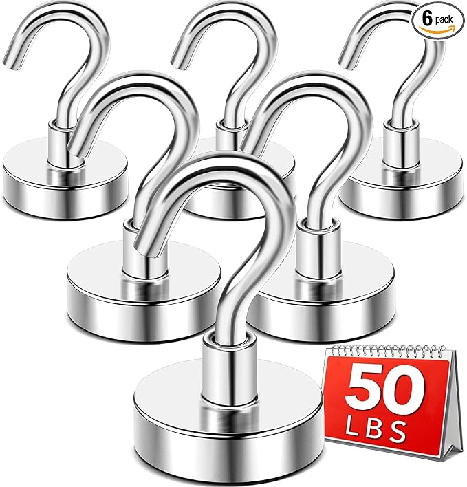DIYMAG Magnetic Hooks, 50lbs Heavy Duty Magnets by DIYMAG
