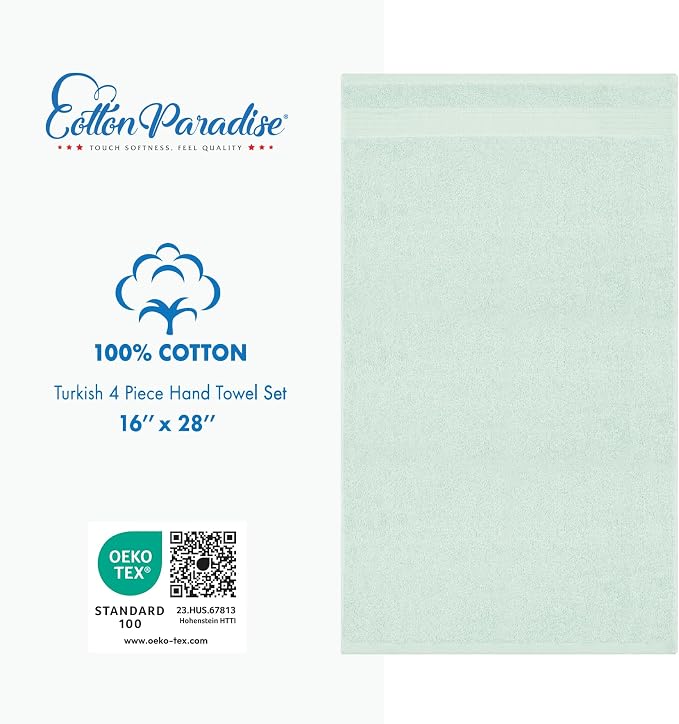 Cotton Paradise 100% Cotton Turkish Towel Set, Soft Absorbent Quick Dry - Image 4