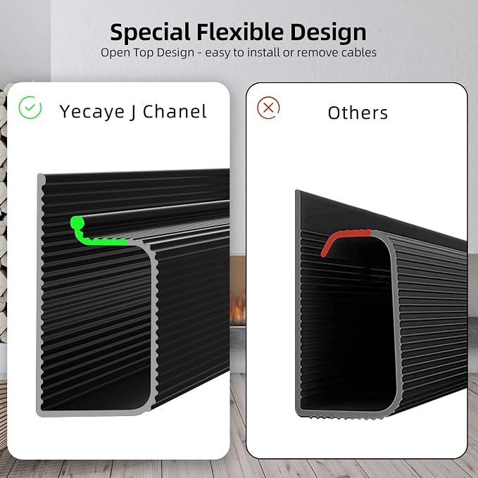 YECAYE 157in Cable Management Cord Organizer, Cable Raceway, Easy Install - Image 7