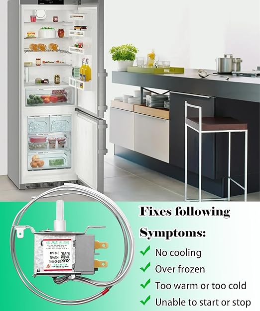 WPF34E Mini Fridge Thermostat Fits for Hisense Refrigerator,2Pin 1806104 Universal Freezer&Refrigerator Thermostat Controller