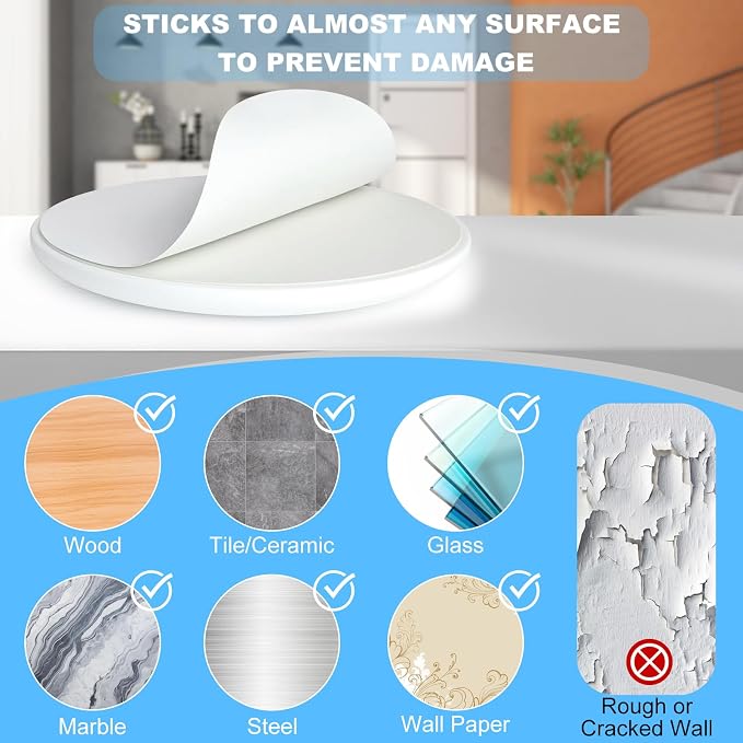 JZWBLILY Door Stoppers for Wall, Door Knob Wall Protector 3.15", Self Adhesive - Image 4