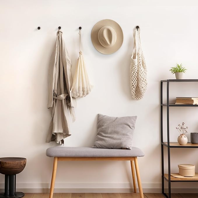 Wood Wall Hooks for Hanging, 4 Pack Rustic Coat Hooks Wall Mount, Handmade - Image 5