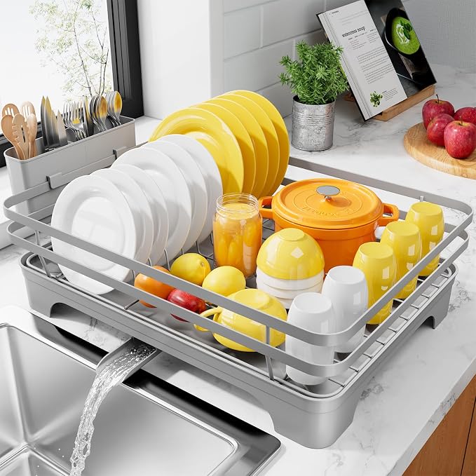 Kitsure Multi-Functional Dish Drying Rack, 15.7" x 12.0" x 5.5", Rust-Proof by Kitsure