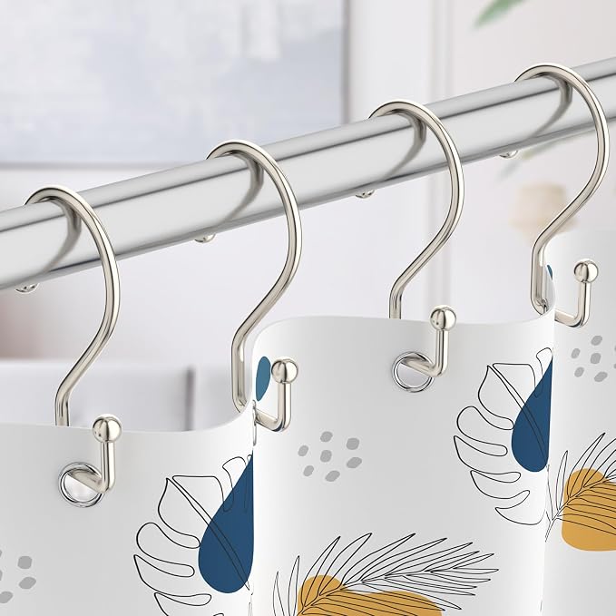 Goowin Nickel Metal Shower Curtain Hooks Rings, S Shape Metal Shower Curtain - Image 6
