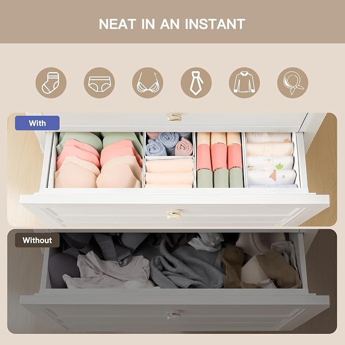 Drawer Organizer Clothes, 21 Pack Dresser Organizer - Image 3