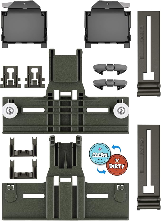 (12 Packs) Upgraded W10350375 Dishwasher Upper Rack Parts&W10320664/5 Dishwasher Adjuster Housing for Whirlpool Dishwasher Parts WDT730PAHZ0,For Kenmore Whirlpool Dishwasher WDT750SAHZ0 WDTA50SAHZ0