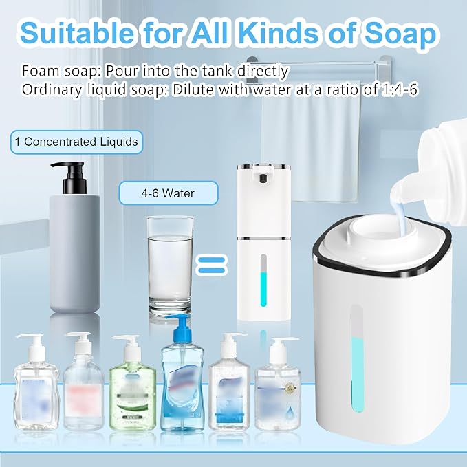 OHIFAST Automatic Foaming Soap Dispenser Touchless, USB Rechargeable Smart Hand - Image 8