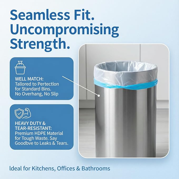 1.6 Gallon Mini Trash Bags Drawstring, 6 Liter Little Plastic Garbage Bag - Image 5