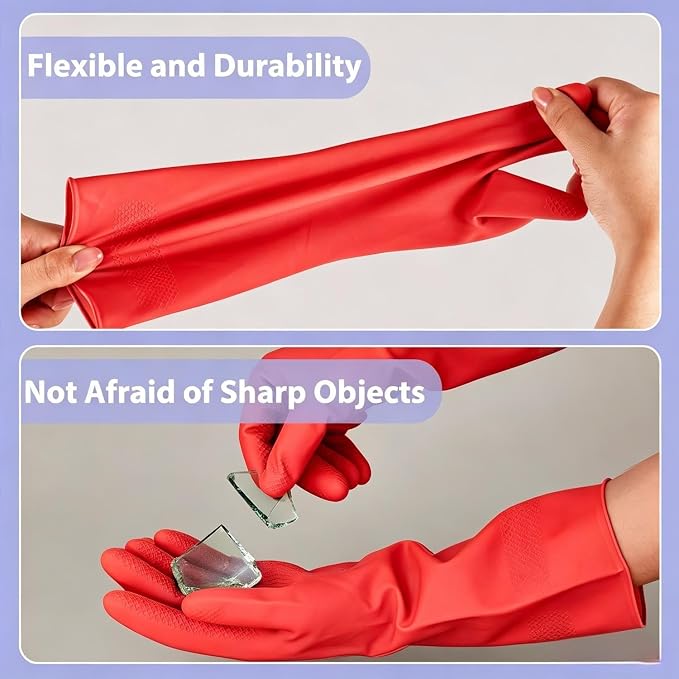 Rubber Kitchen Dishwashing Gloves - Image 3