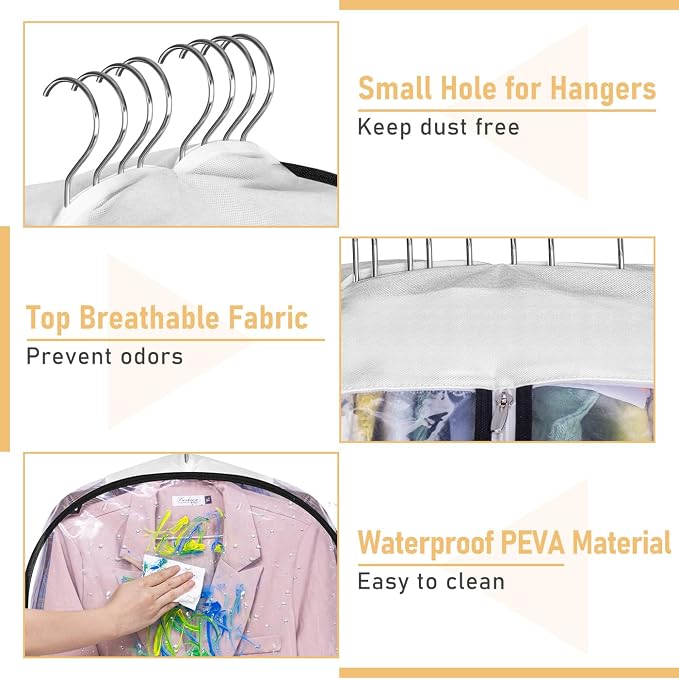 MISSLO 32" All Clear Garment Bags - Image 6