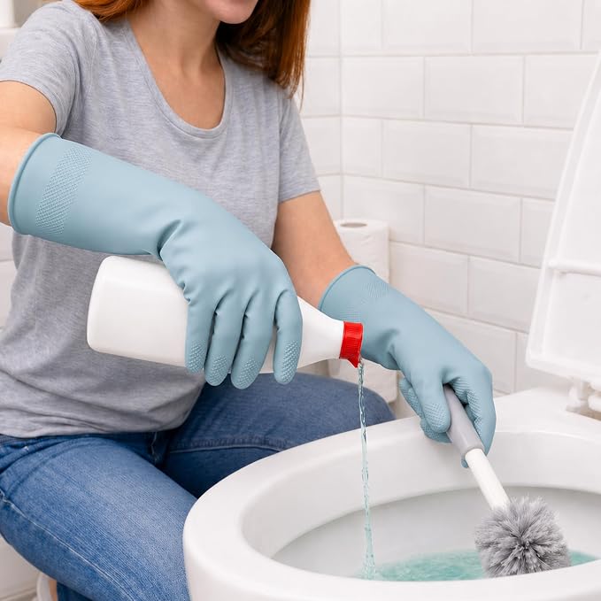 Cleaning Rubber Gloves, Waterproof Non-Slip Long Cuff Dishwashing Household - Image 7