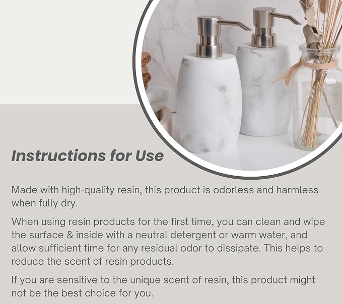 Clasin Home Resin Hand Soap Dispenser, Refillable Soap Dispenser - Image 8