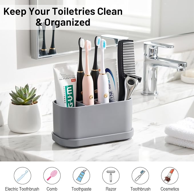 Luxspire Toothbrush Holders for Bathrooms, 5 Slots, Toothbrush Holder - Image 5