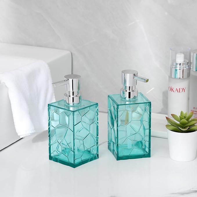 Hand Soap Dispenser, Teal | BPA-Free, Plastic Empty Liquid Container - Image 2