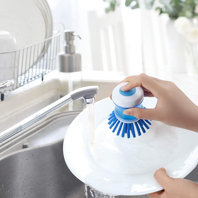 Dish Brush with Soap Dispenser, Stiff Bristles Dish Scrubber - Image 5