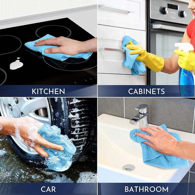 GLIMGLINT Microfiber Cleaning Cloth, 12 Pack Towels - Image 7