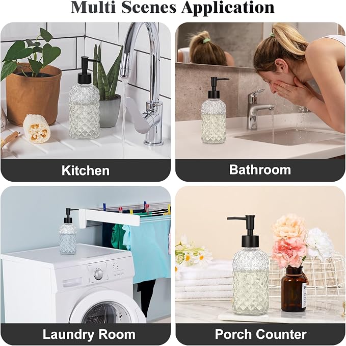 1 Pack 13.5oz Glass Soap Dispenser - Image 4