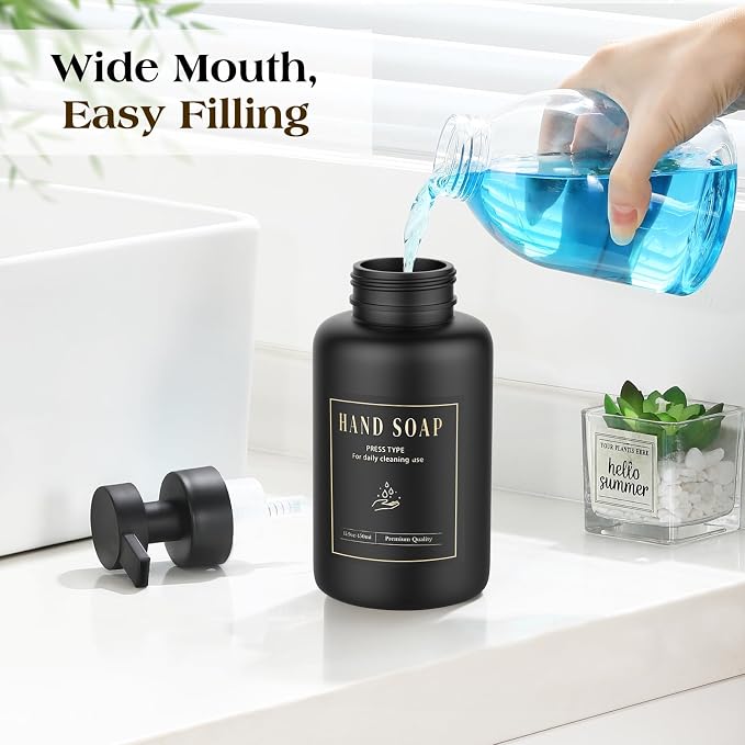 Luxspire Glass Foaming Soap Dispenser 15oz Hand Soap Bottle, 1 Pack | Anti-drip - Image 4