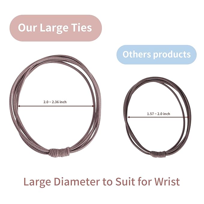 No Dmamage Hair Ties for Girls,Women,Men,Large Pony tails Hair Ties,Handmade Bracelets, Hair Tie for Thick Curly Hair,20Pcs,4-1 Design,Hair Elastics (Pink and Purple)
